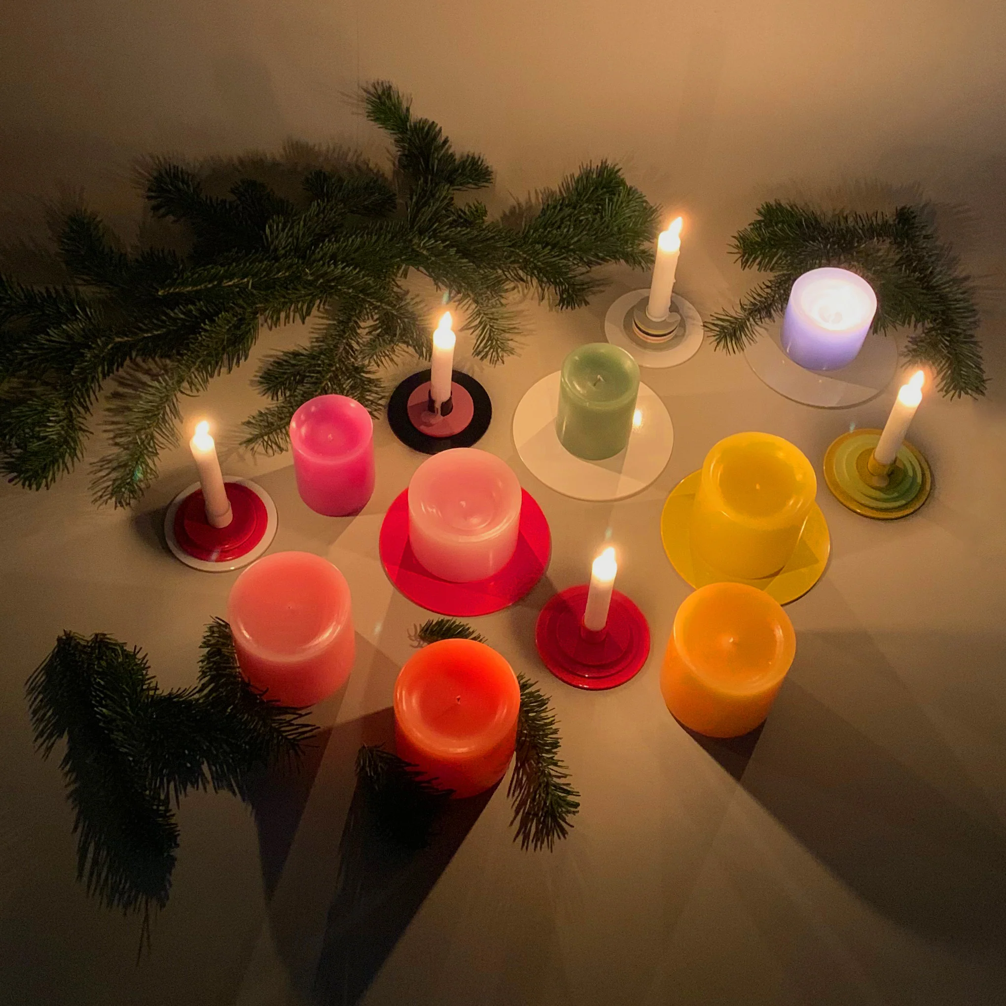 kerzenteller / candle plate neon rot - Image 3